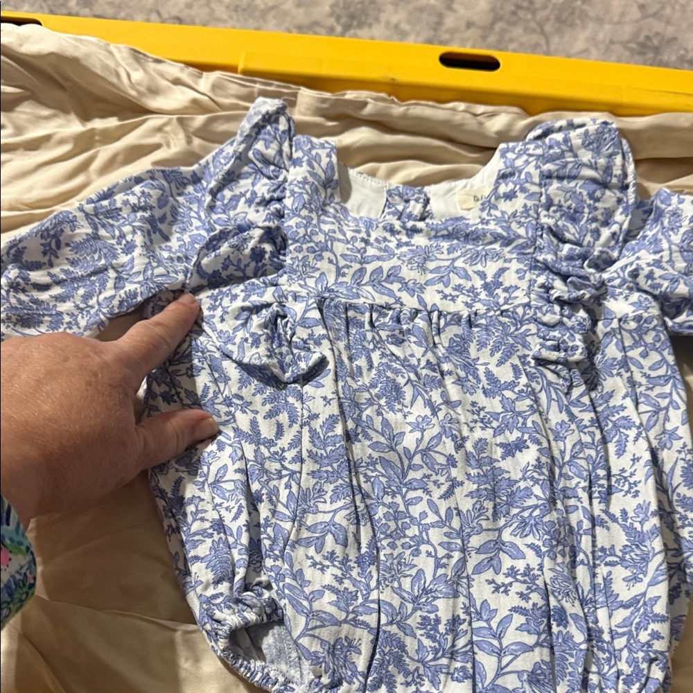 Delightful Blue Floral Kids One Piece Blouse